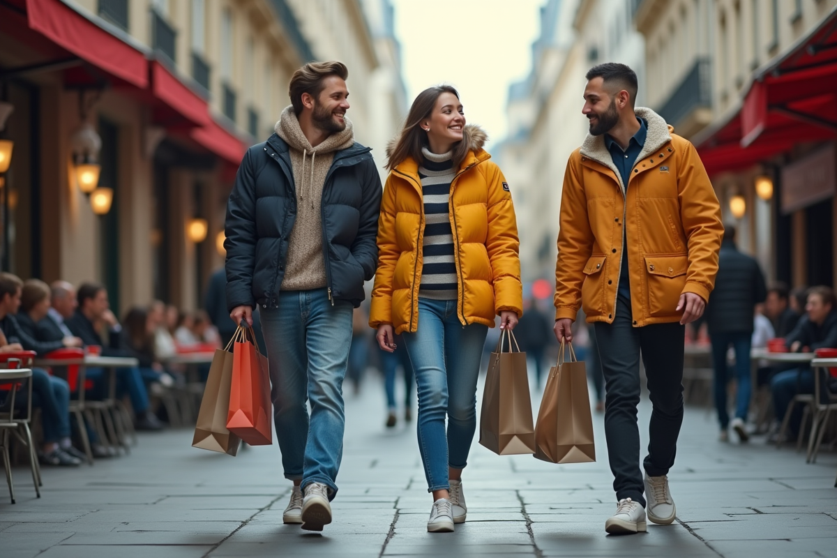 Amis fashion sur une rue parisienne