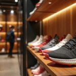 Vitrine de luxe avec sneakers en édition limitée numérotées