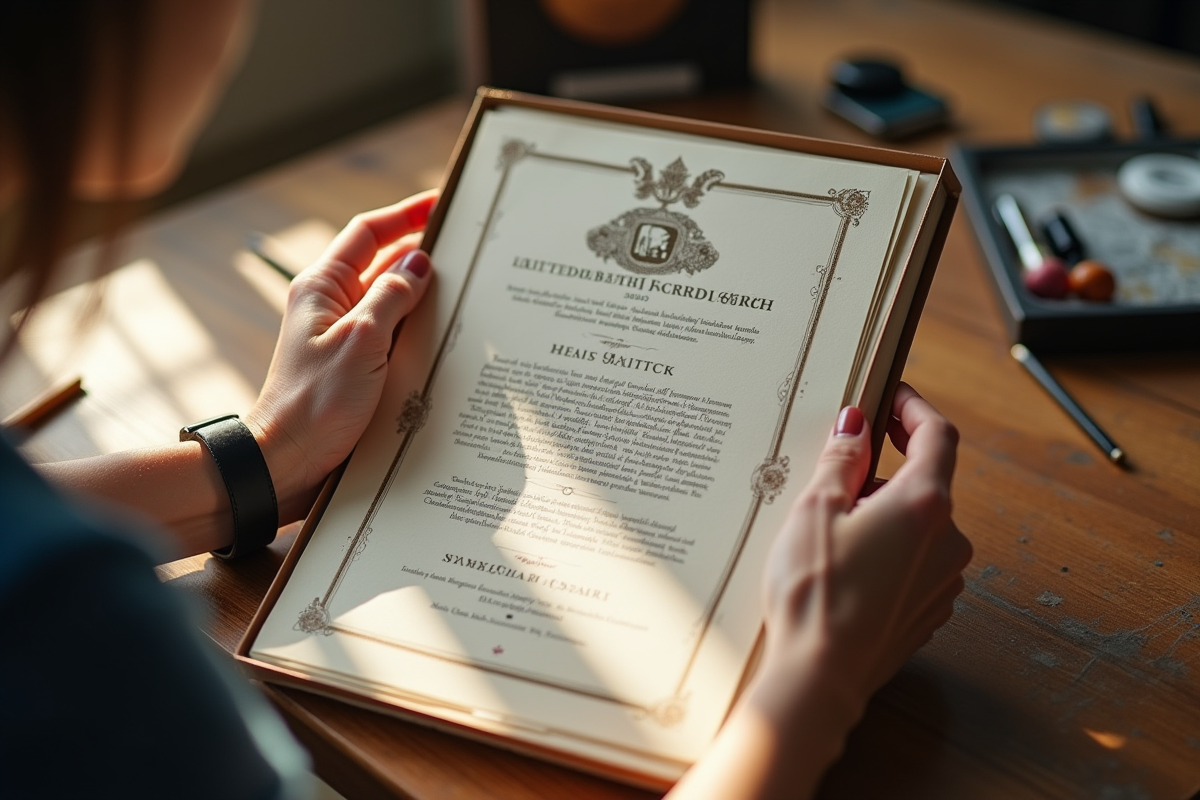 Mains d’un artiste emballant un livre illustré édition limitée