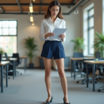 Femme professionnelle en bureau moderne avec documents
