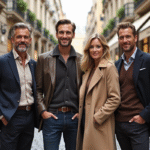 Groupe d adultes élégants dans une rue chic de ville